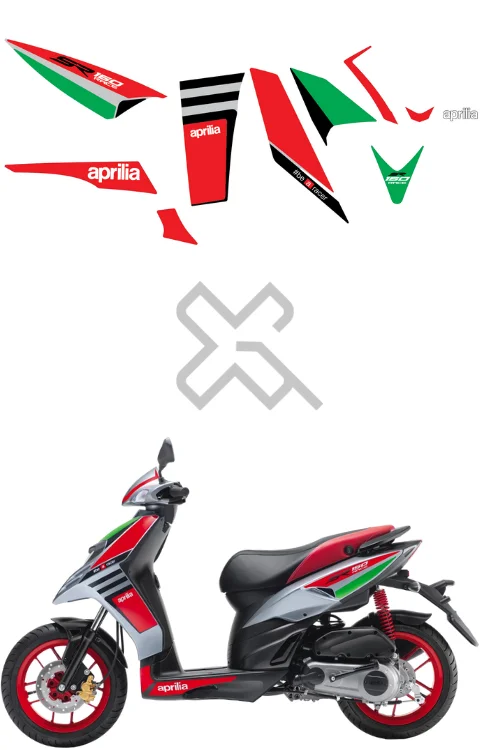 Aprilia SR 150 Sticker | Made in Premium Gloss Vinyl with FPF (Fade Protection Film), Waterproof, Pack of 1